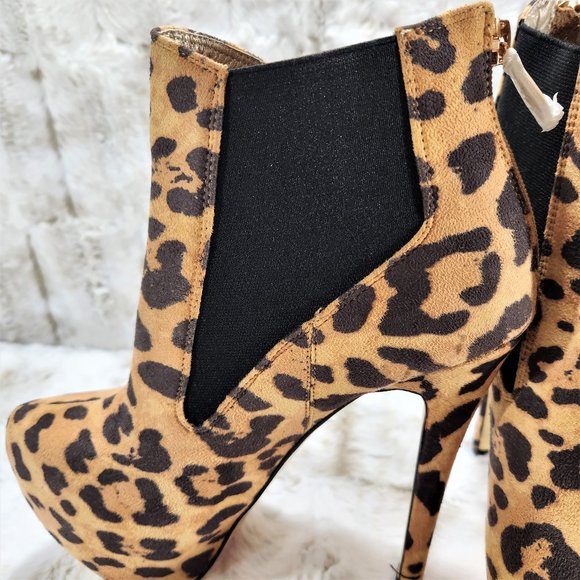 Luichiny Sexy Leopard 6" High Heels Platform Ankle Boots - Picture 6 of 12